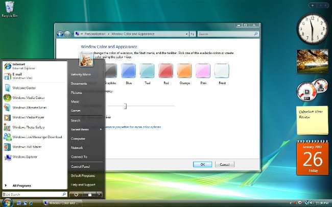 Windows Vista mit Aero On