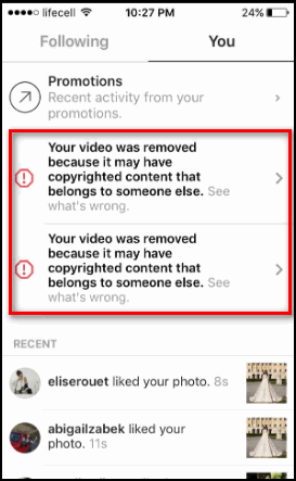 Instagram-Copyright-Blockierung