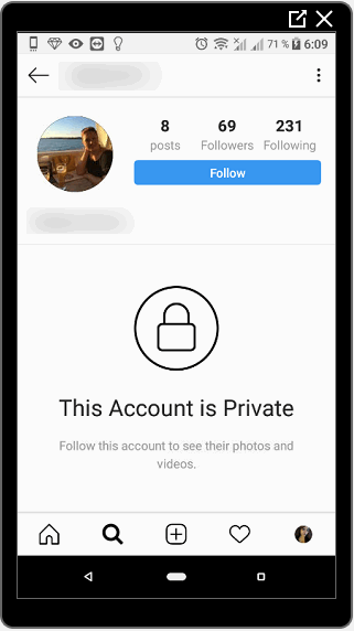 Privater Account auf Instagram