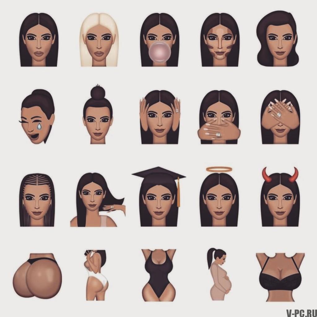 Kimoji für Instagram von Kim Kardashian