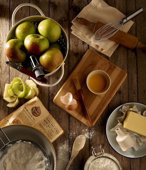 Herbstfotoideen für Instagram - Layoutäpfel in der Küche